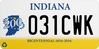IN license plate 031CWK