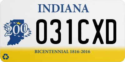 IN license plate 031CXD