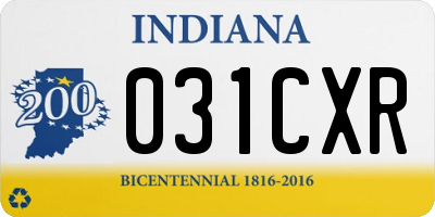 IN license plate 031CXR