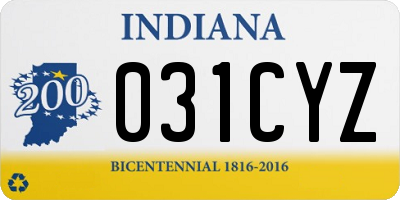 IN license plate 031CYZ