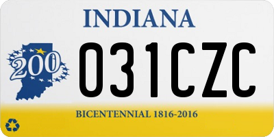 IN license plate 031CZC