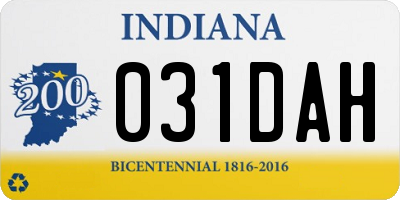 IN license plate 031DAH
