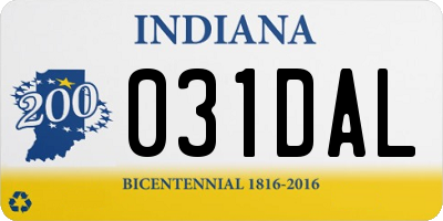 IN license plate 031DAL