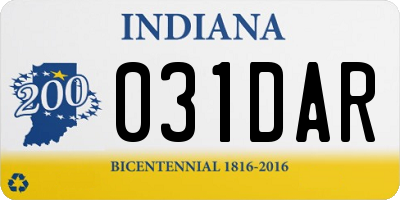 IN license plate 031DAR