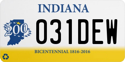 IN license plate 031DEW