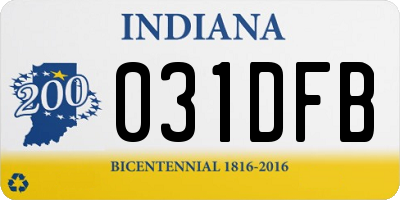 IN license plate 031DFB
