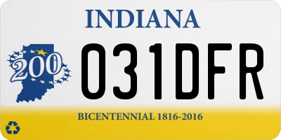 IN license plate 031DFR