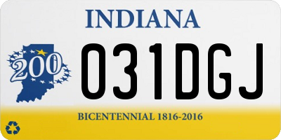 IN license plate 031DGJ