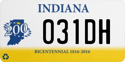 IN license plate 031DH