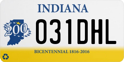 IN license plate 031DHL