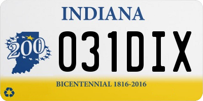 IN license plate 031DIX