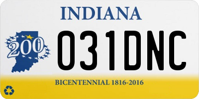 IN license plate 031DNC