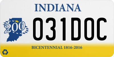 IN license plate 031DOC