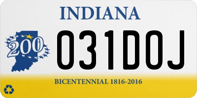 IN license plate 031DOJ