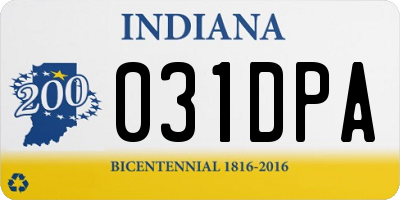IN license plate 031DPA