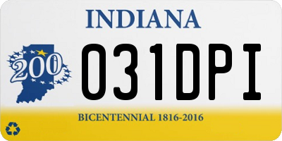 IN license plate 031DPI