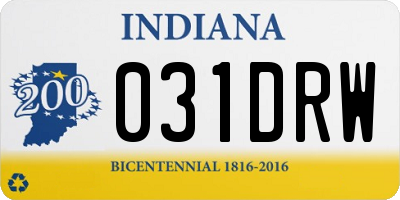 IN license plate 031DRW
