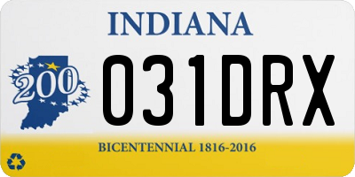IN license plate 031DRX