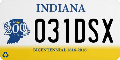 IN license plate 031DSX