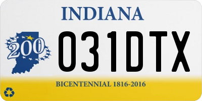 IN license plate 031DTX