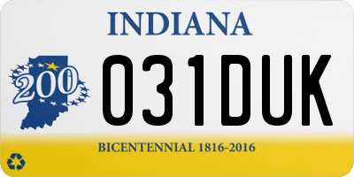 IN license plate 031DUK