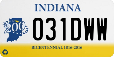 IN license plate 031DWW