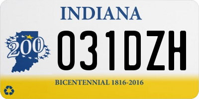 IN license plate 031DZH