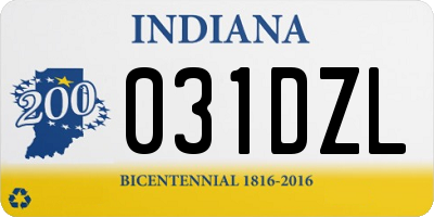 IN license plate 031DZL