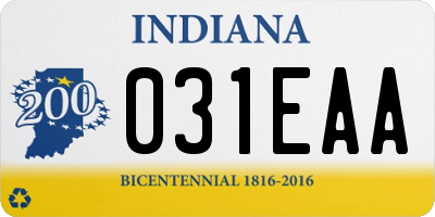 IN license plate 031EAA