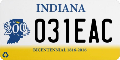 IN license plate 031EAC