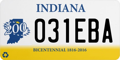 IN license plate 031EBA