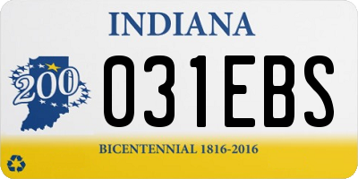 IN license plate 031EBS