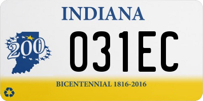 IN license plate 031EC