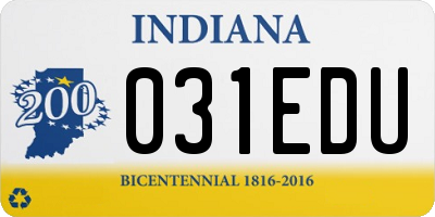 IN license plate 031EDU