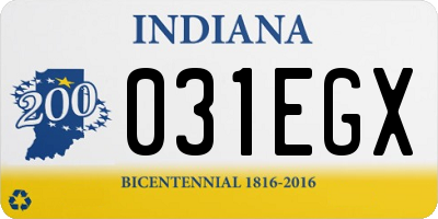IN license plate 031EGX