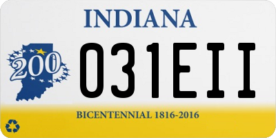 IN license plate 031EII