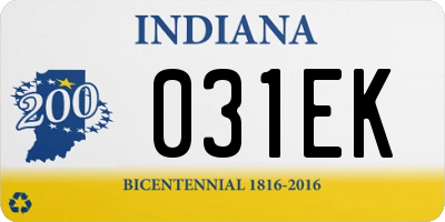 IN license plate 031EK