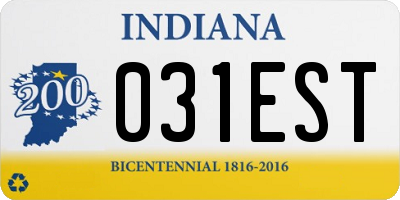 IN license plate 031EST