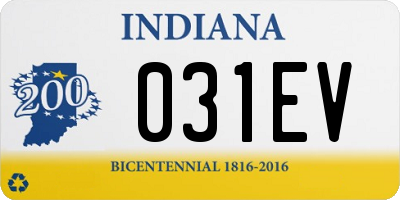 IN license plate 031EV