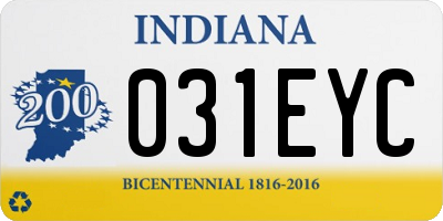 IN license plate 031EYC