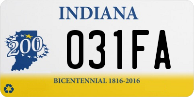 IN license plate 031FA