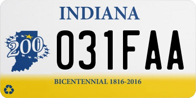IN license plate 031FAA