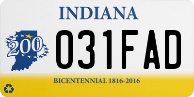 IN license plate 031FAD