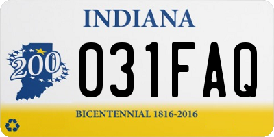 IN license plate 031FAQ