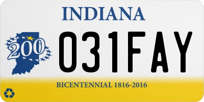 IN license plate 031FAY