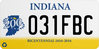 IN license plate 031FBC