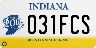 IN license plate 031FCS