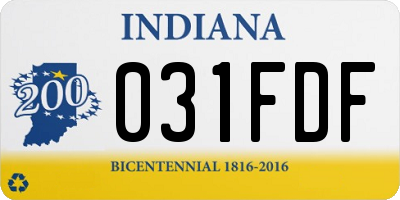 IN license plate 031FDF