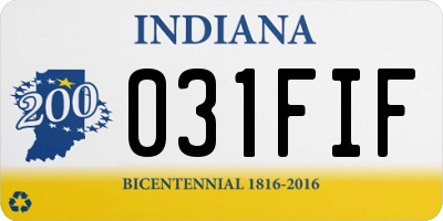 IN license plate 031FIF