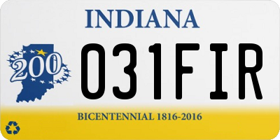 IN license plate 031FIR